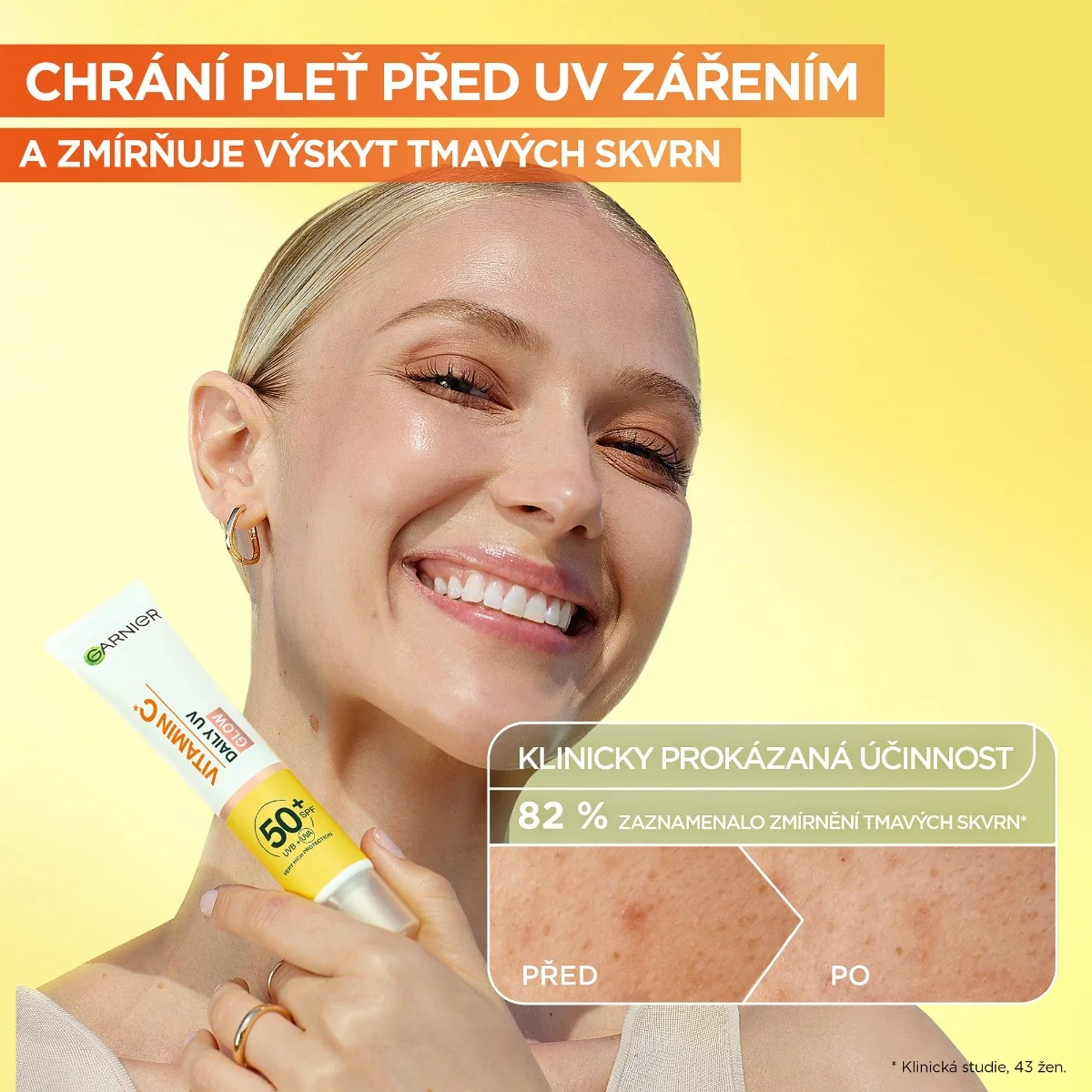 Garnier Skin Naturals Vitamin C Denní rozjasňující UV fluid Glow SPF50+ 40 ml