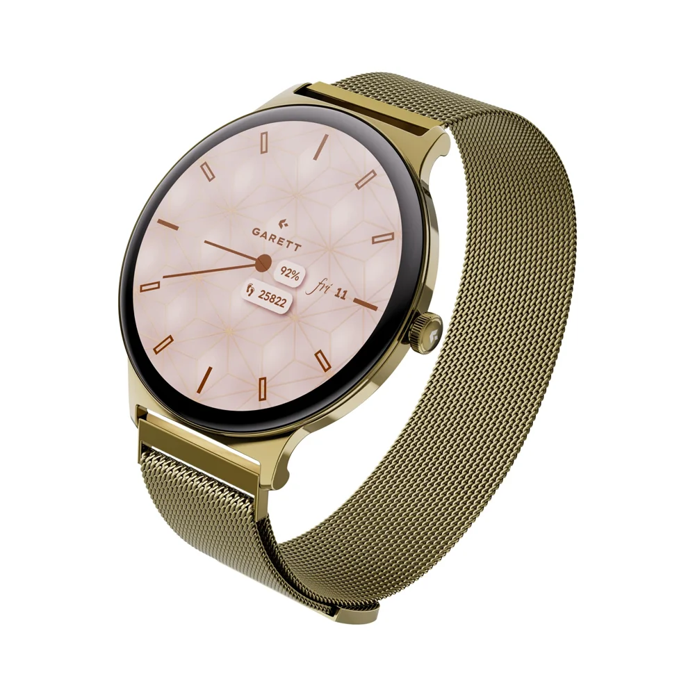 Garett Verona 2 chytré hodinky Gold Mesh Steel