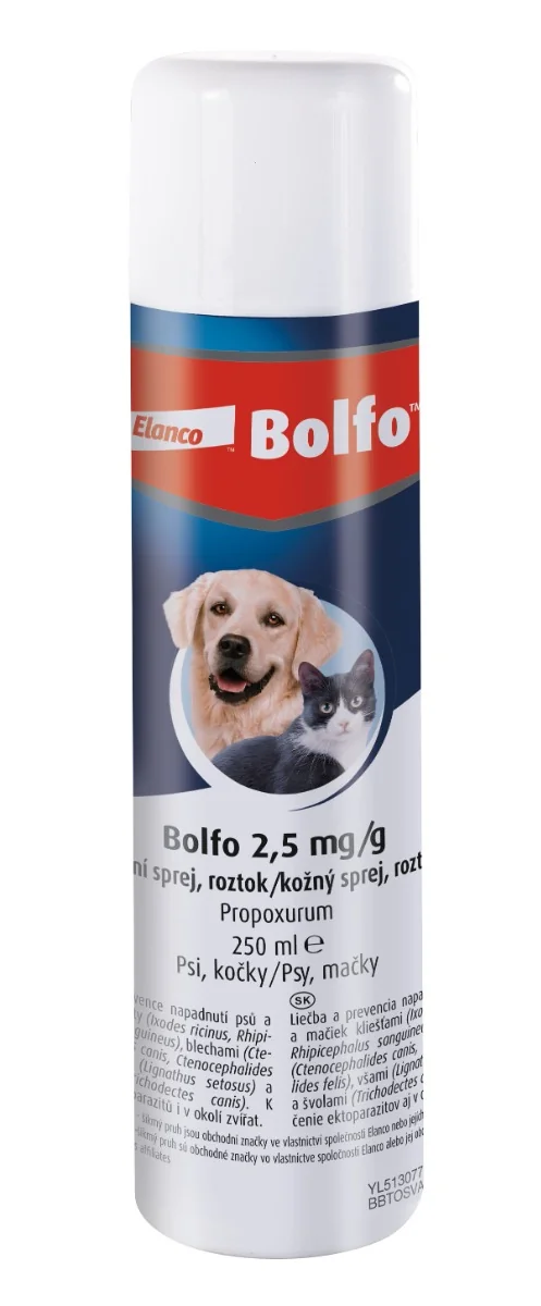 Bolfo 2,5 mg/g kožní sprej 250 ml