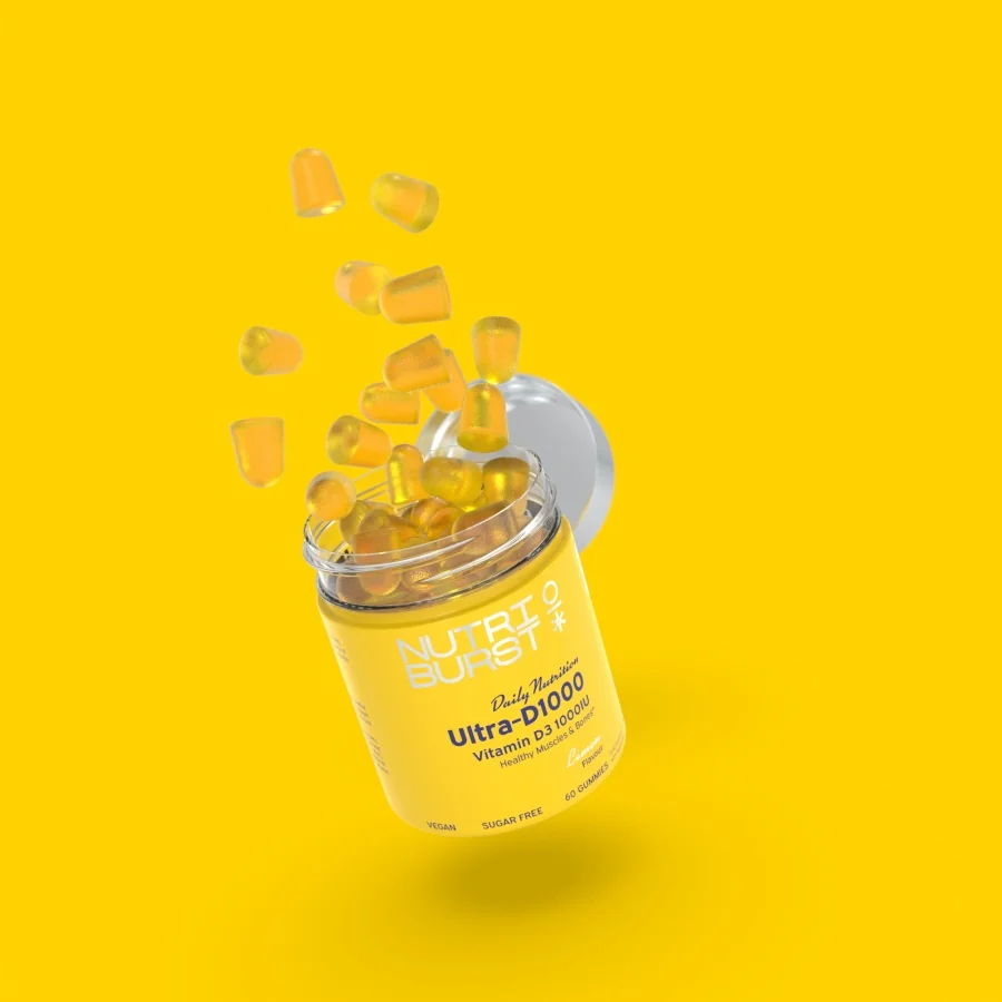 Nutriburst Ultra D 1000 gummies s vitamíny D3 a K2 60 ks citron