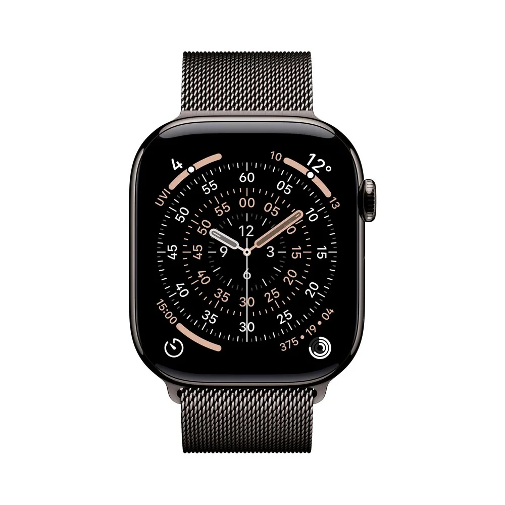 Apple Watch 11 46 mm titan, milánský řemínek S/M chytré hodinky