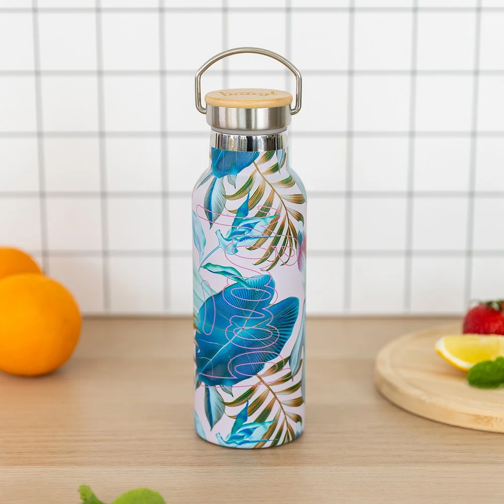 Baagl Termoláhev s bambusovým víčkem Leafs, 500 ml