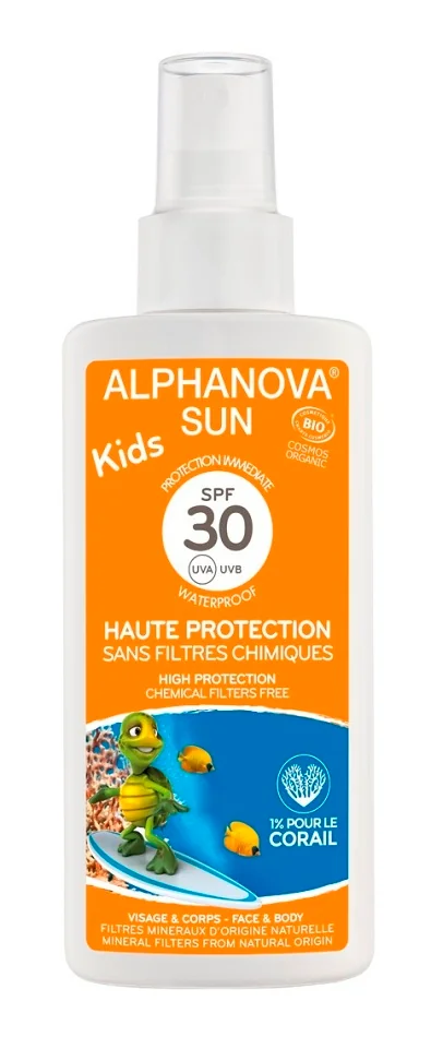 Alphanova SUN BIO Opalovací krém ve spreji pro děti SPF30 125 g