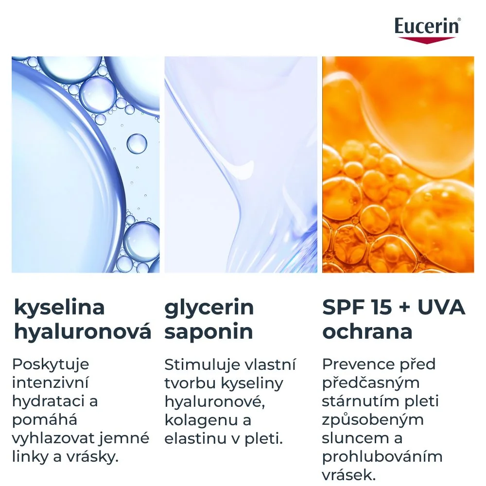 Eucerin Hyaluron-Filler + 3x Effect SPF 15 denní krém pro suchou pleť 50 ml