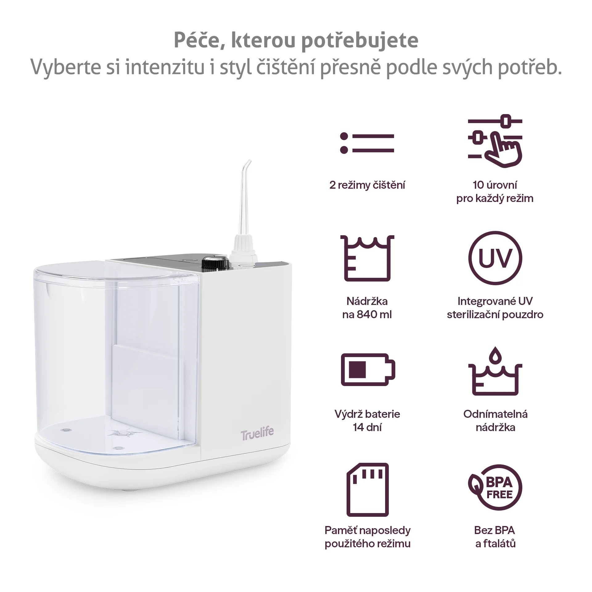 Truelife AquaFloss Station S800 UV ústní sprcha