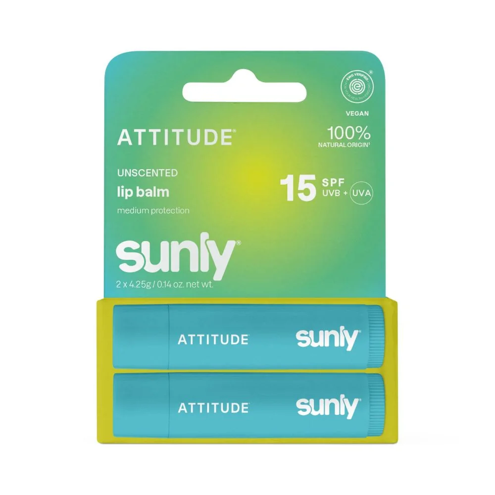 ATTITUDE Sunly Minerální balzám na rty - SPF 15 bez vůně 2x4,25 g duopack