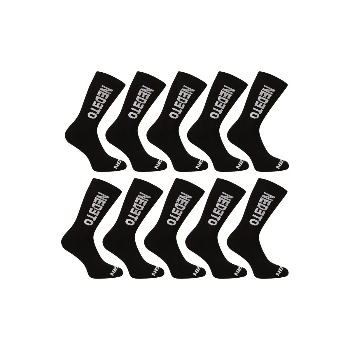 Nedeto 10PACK ponožky vysoké černé (10NDTP001-brand) S 