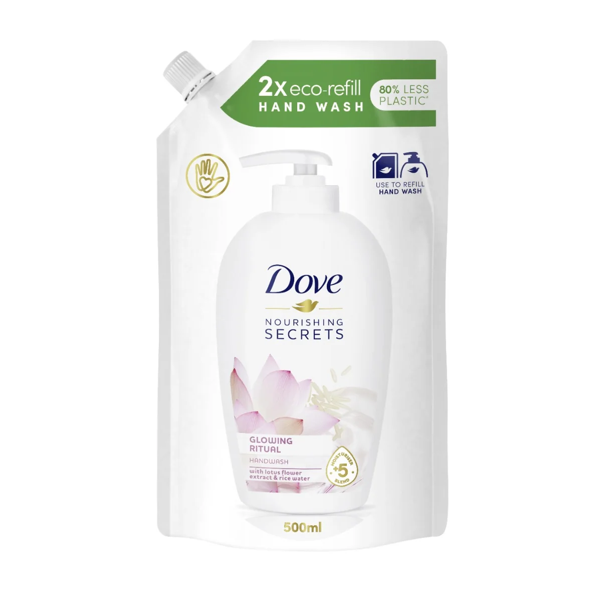 Dove Glowing Ritual Lotus tekuté mýdlo – náplň 500 ml