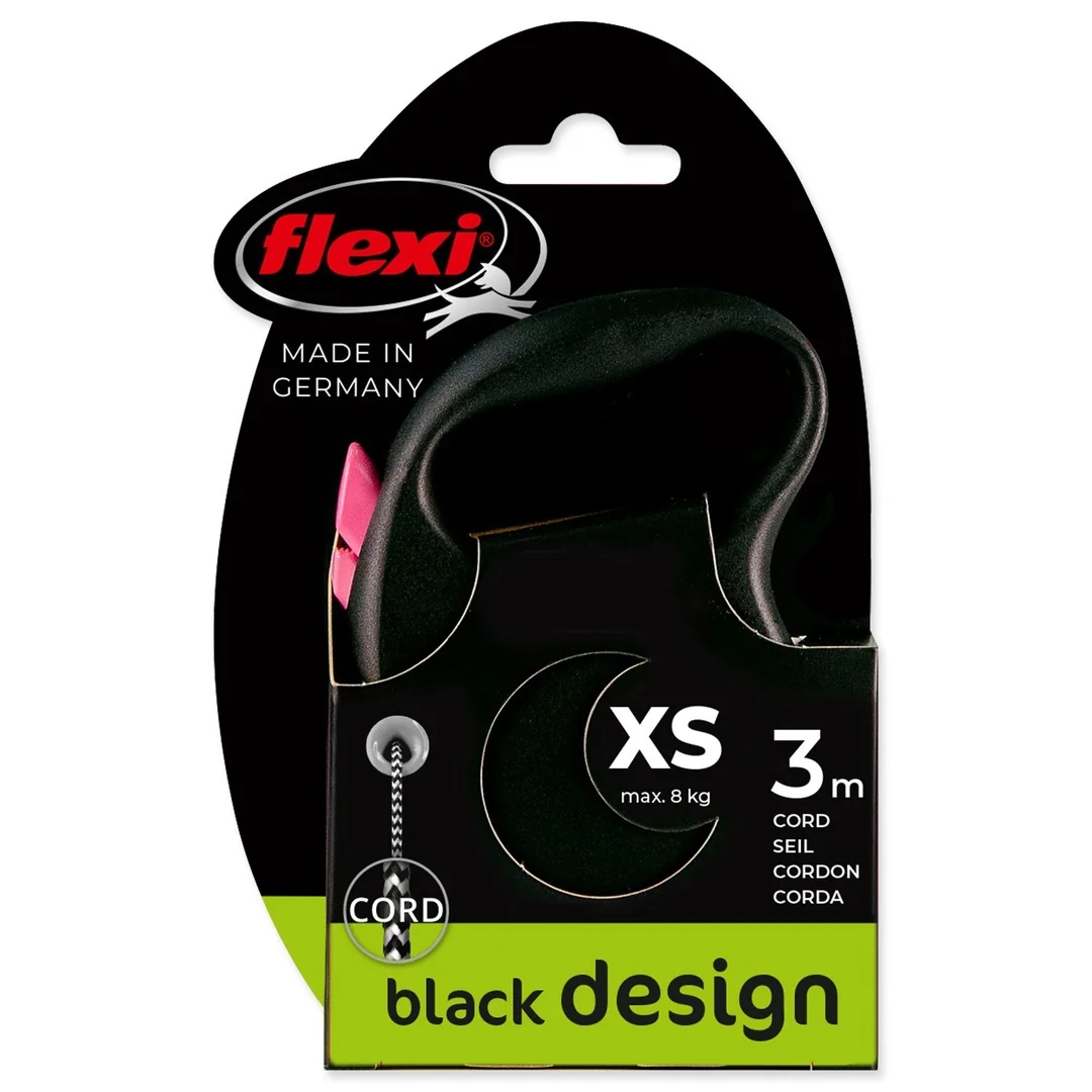 Flexi Vodítko Black Design lanko XS růžové 3m