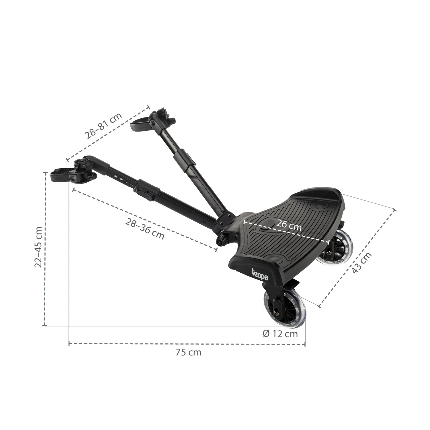 Zopa Stupátko ke kočárku Segboard 2, Black