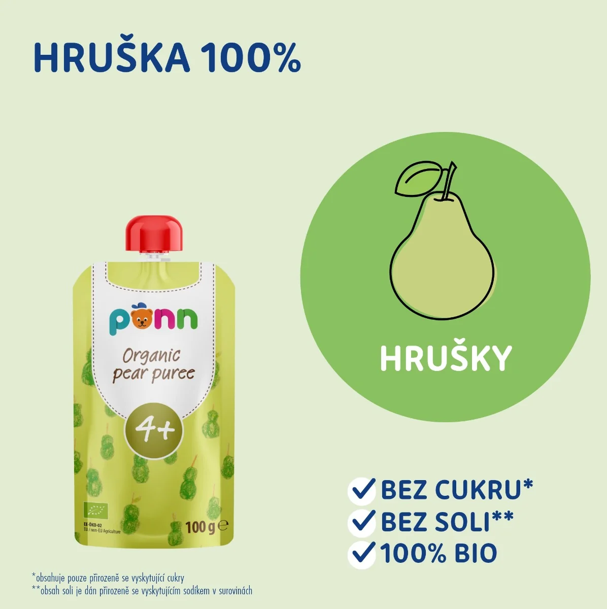 SALVEST Põnn BIO Hruška 100% 100 g