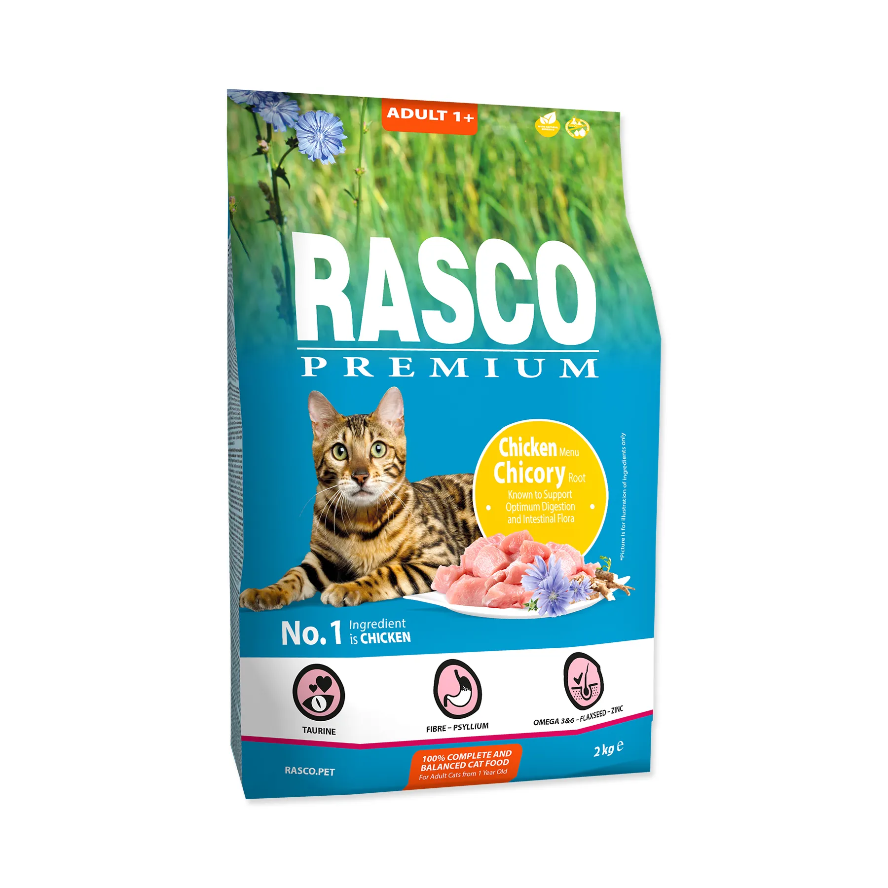Rasco Premium Adult Kuřecí s kořenem čekanky granule 2 kg