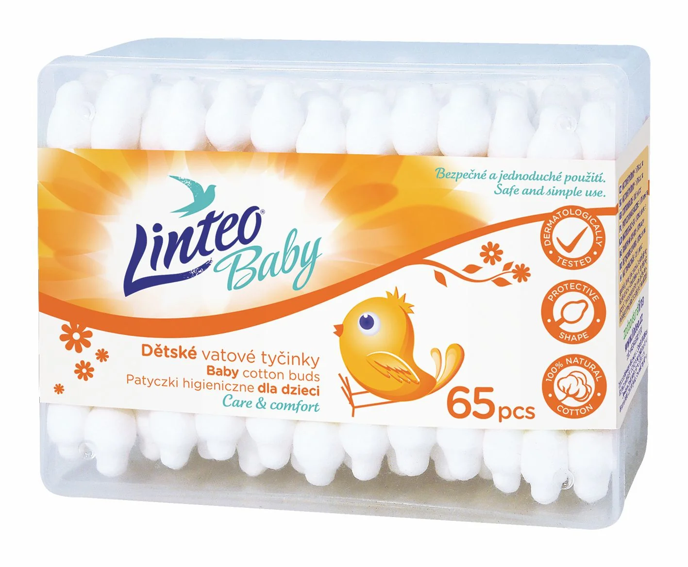 Linteo Baby Vatové tyčinky box 65 ks
