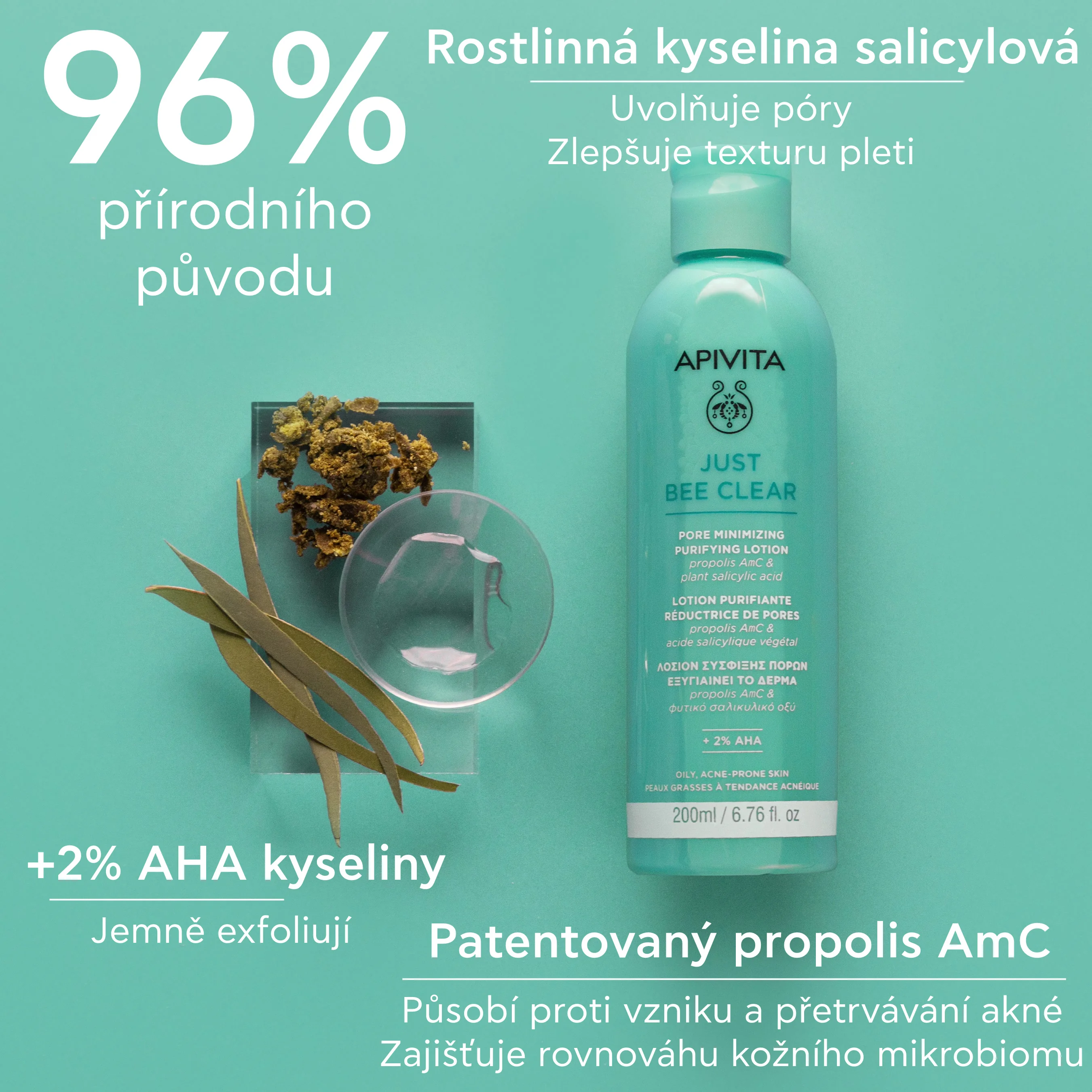 APIVITA Just Bee Clear pleťová voda na rozšířené póry a černé tečky 200 ml
