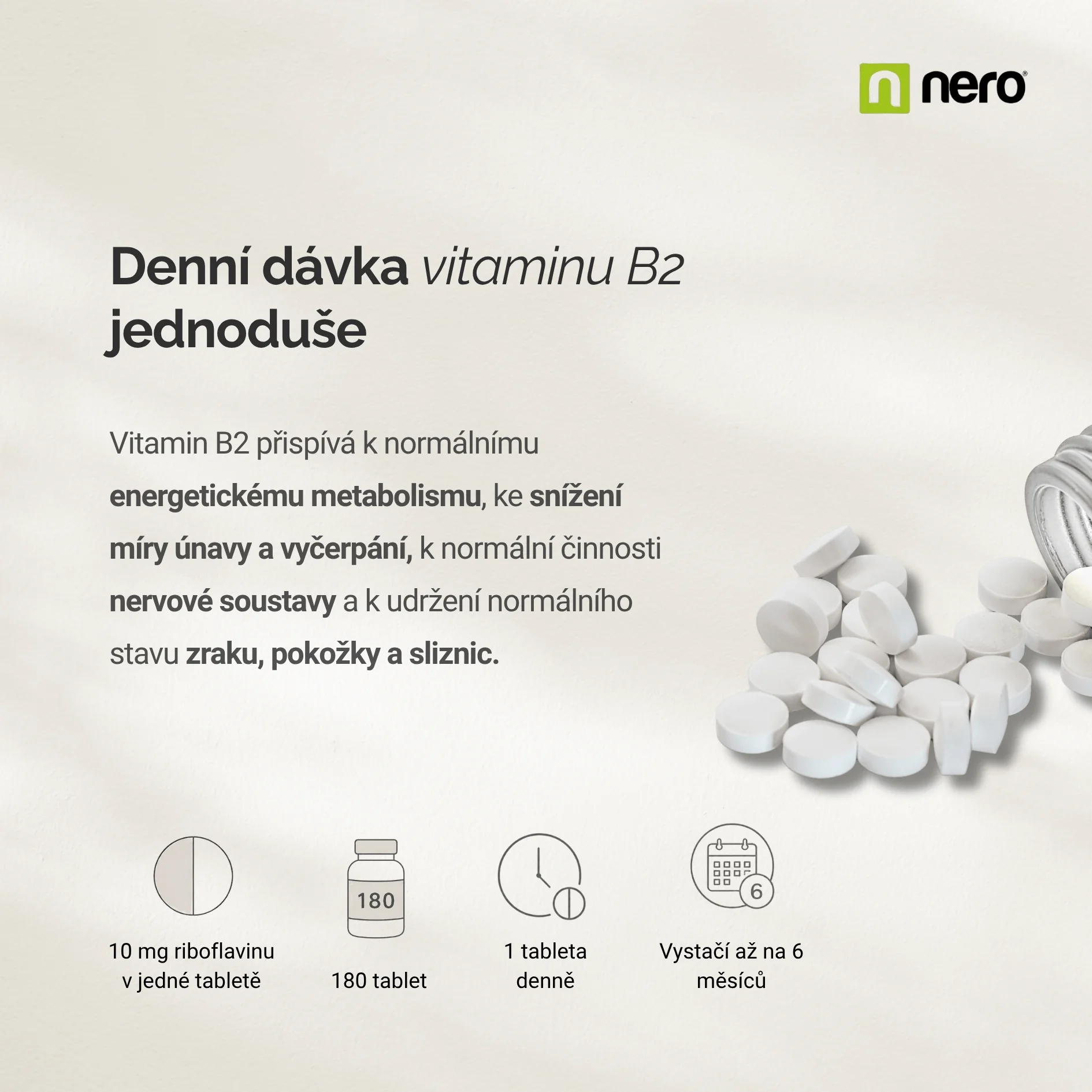 NERO Vitamin B2 Riboflavin Premium 180 tablet