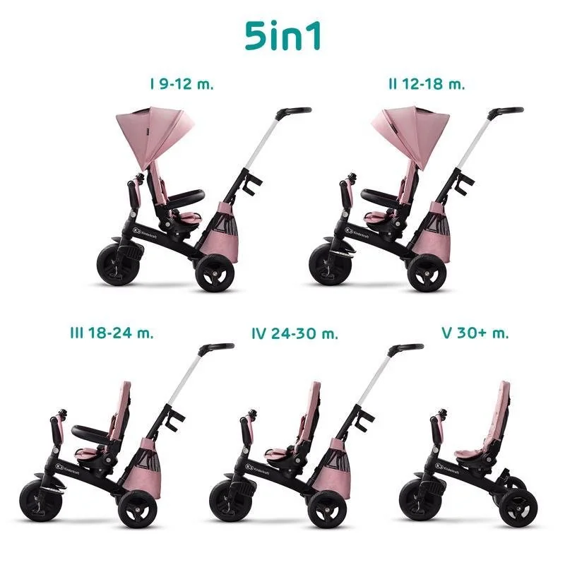 Kinderkraft select Tříkolka Easytwist Mauvelous Pink, Premium