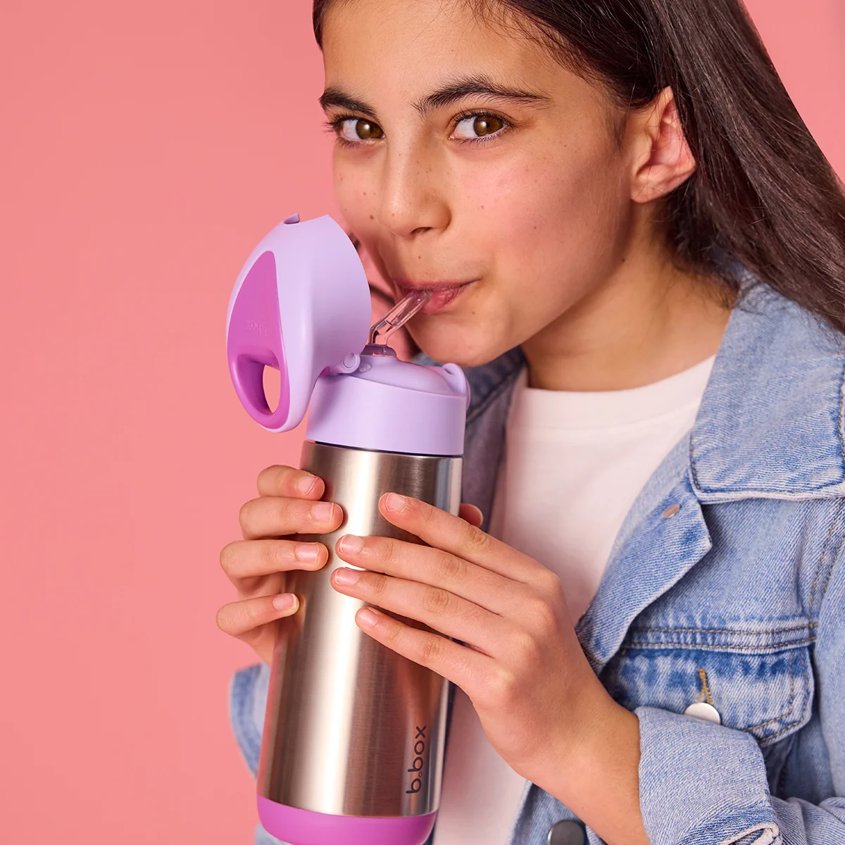 B.BOX Termoska na pití s brčkem 500 ml - sugar plum