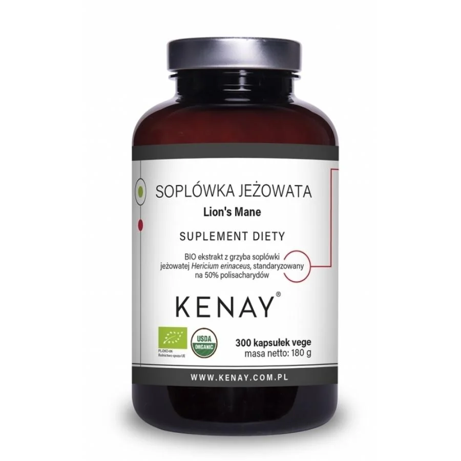 Kenay Hericium erinaceus lion's mane bio 300 kapslí