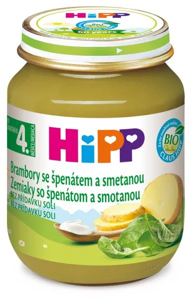 HIPP ZELENINA BIO Špenát s brambory a smetanou 125g