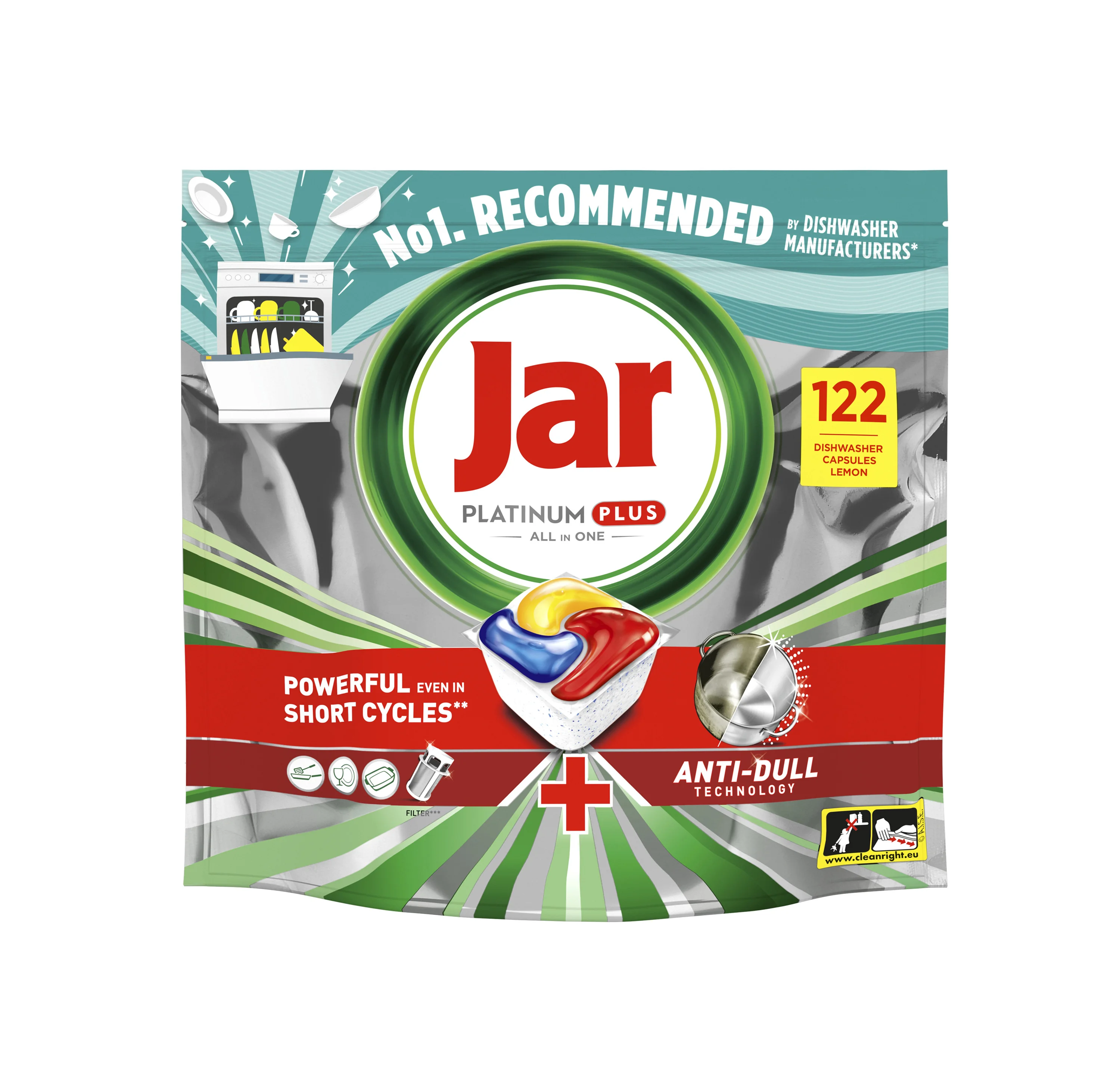 Jar Platinum Plus Lemon kapsle do myčky 122 ks
