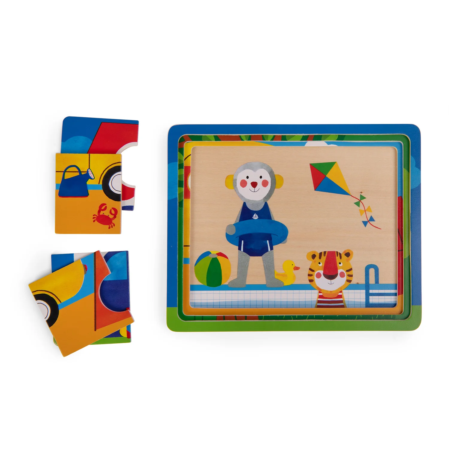 Moulin Roty Třívrstvé puzzle Les Popipop