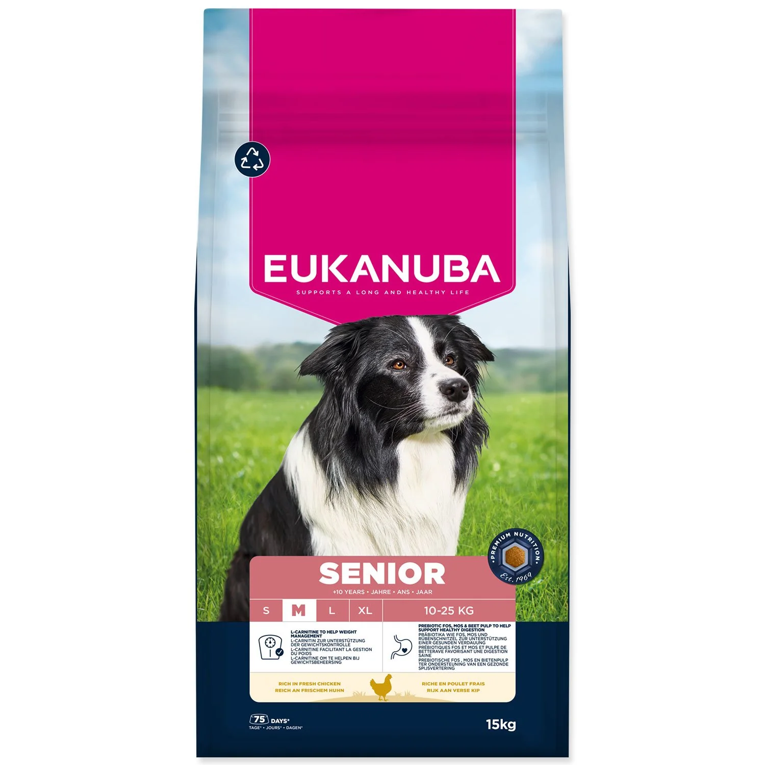 Eukanuba Krmivo Senior Medium rich in fresh chicken 15kg