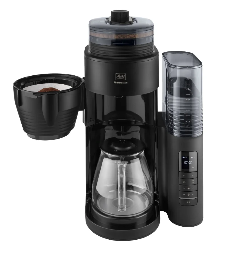 Melitta AromaFresh Glass Pro kávovar s mlýnkem černý