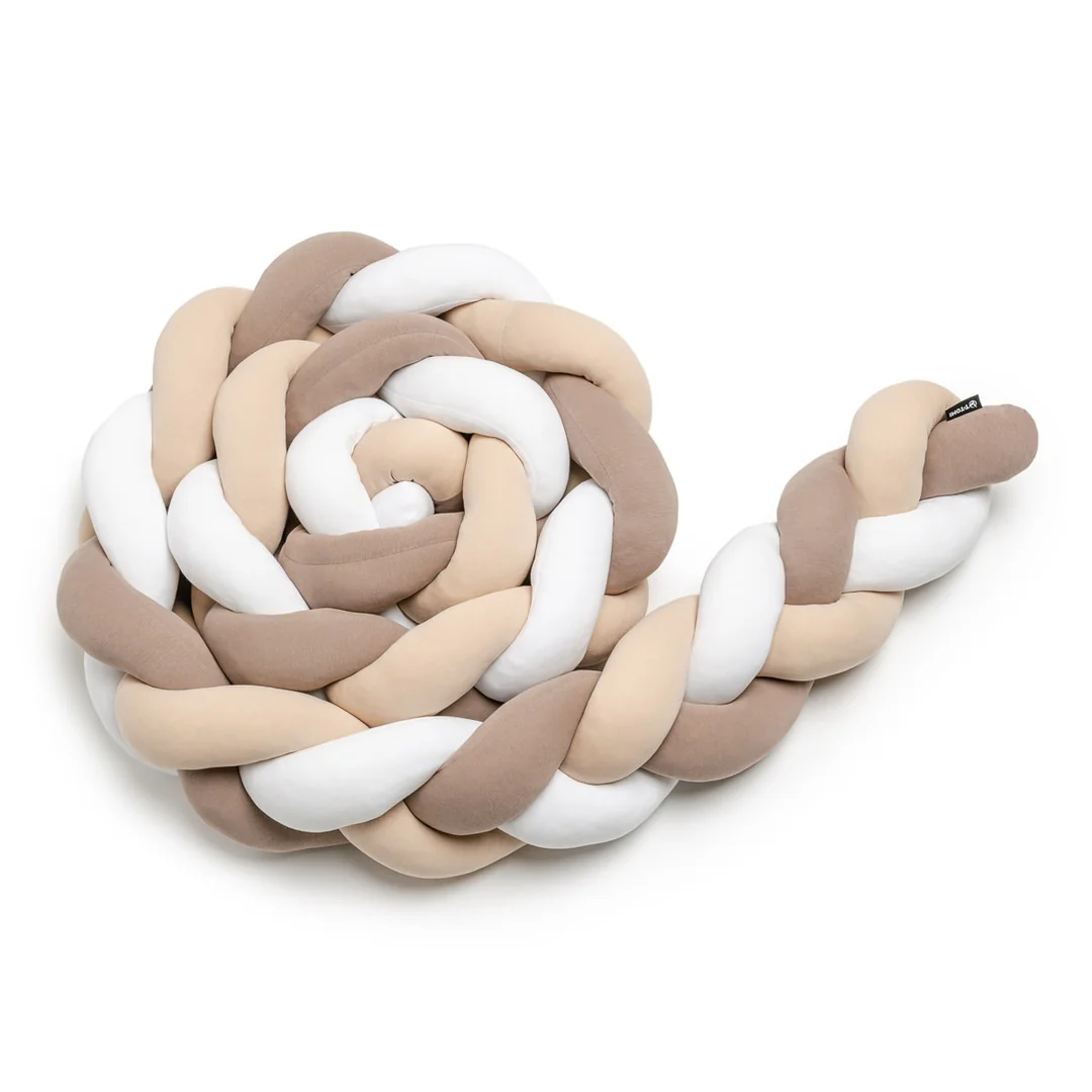 T-tomi Pletený mantinel 360 cm White + Beige + Mocca