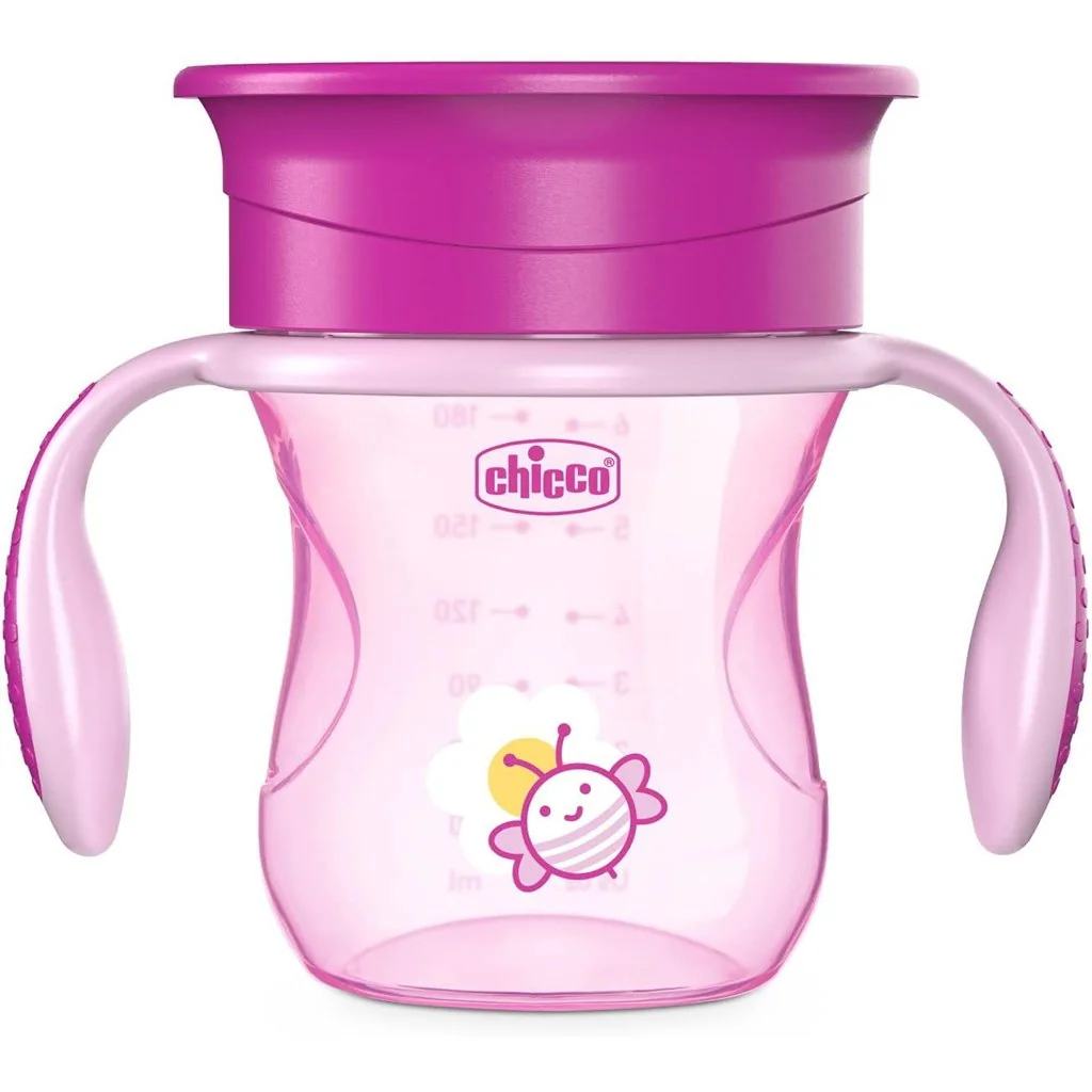 Chicco Hrneček Perfect 360 s držadly 200 ml růžový 12m+
