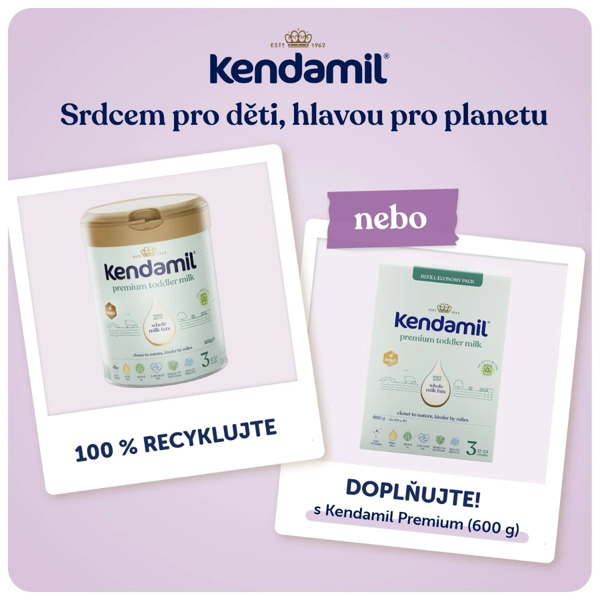Kendamil 3 Premium Batolecí mléko HMO+ 800 g