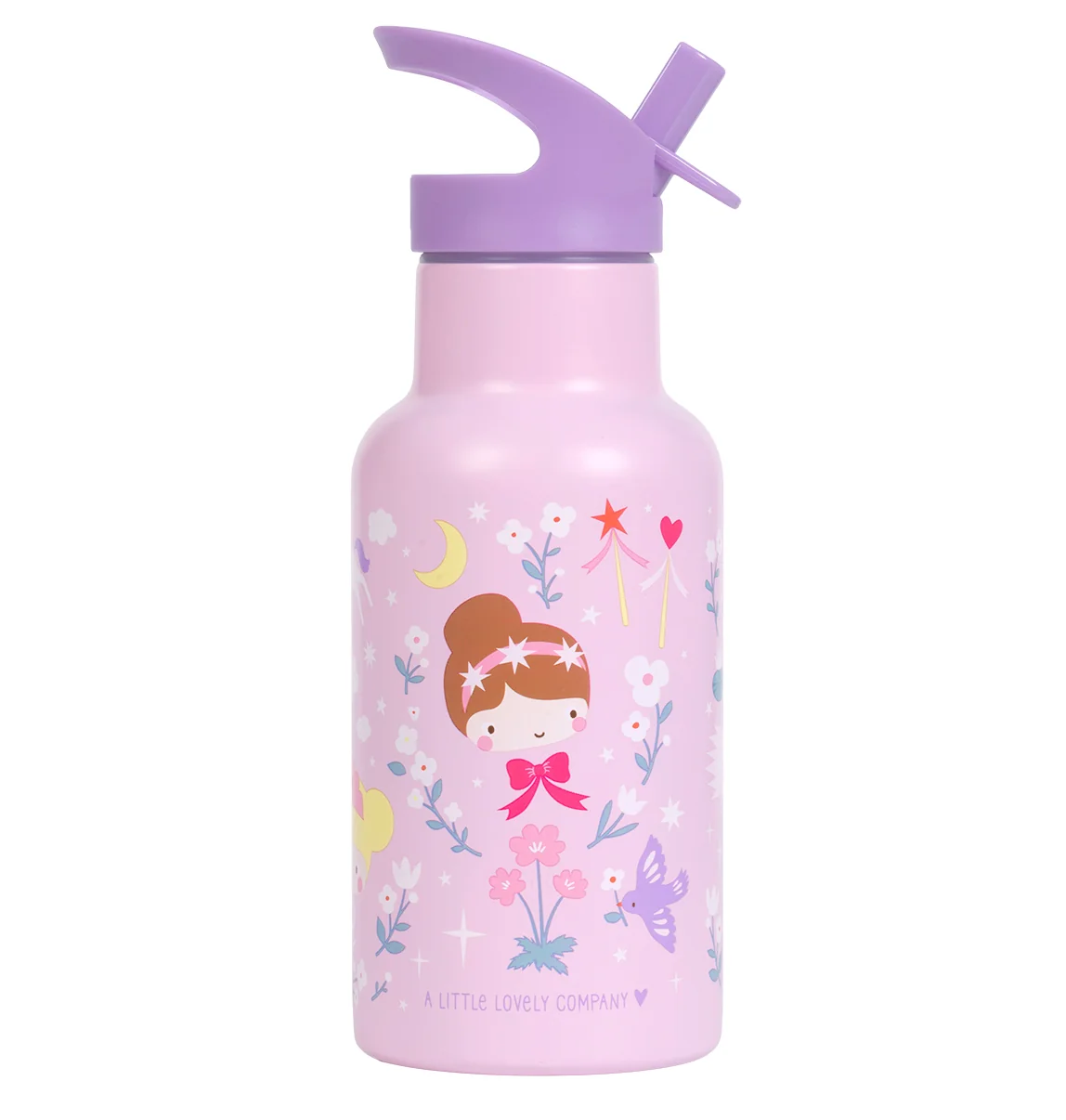 A Little Lovely Company nerezová láhev na pití, 350 ml - princezny