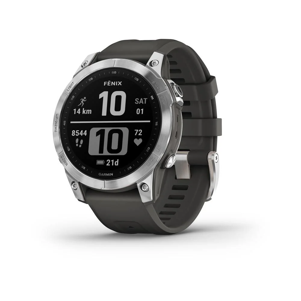 Garmin Fenix 7 Glass chytré hodinky Silver/Graphite