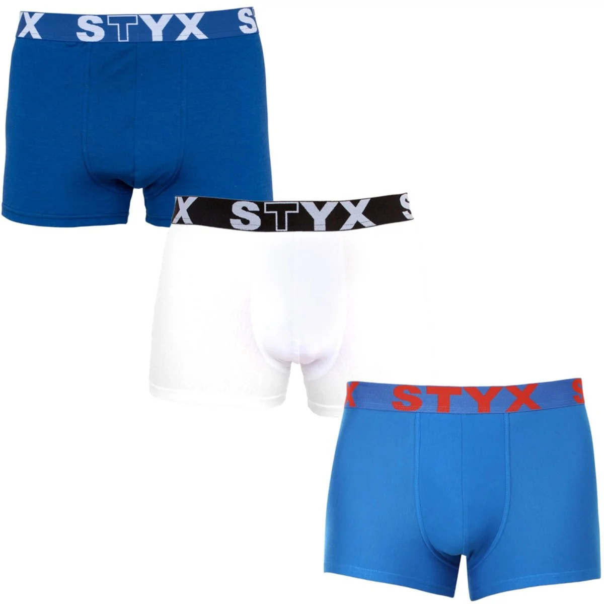 Styx 3PACK pánské boxerky sportovní guma nadrozměr vícebarevné (3R96817) 5XL