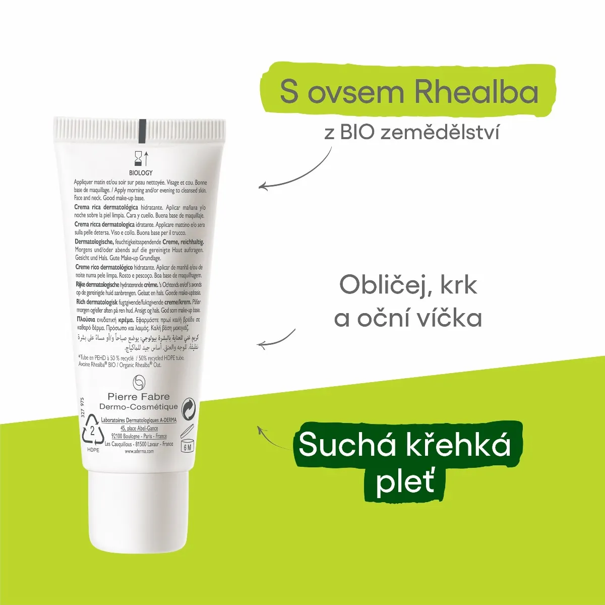 A-Derma BIOLOGY Dermatologický výživný krém hydratační 40 ml