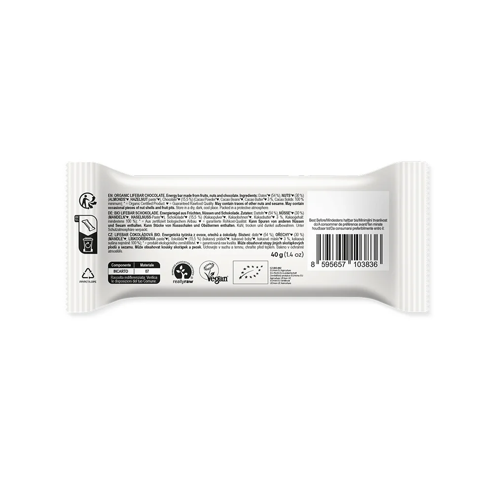 LifeFood Lifebar tyčinka čokoládová RAW BIO 40 g