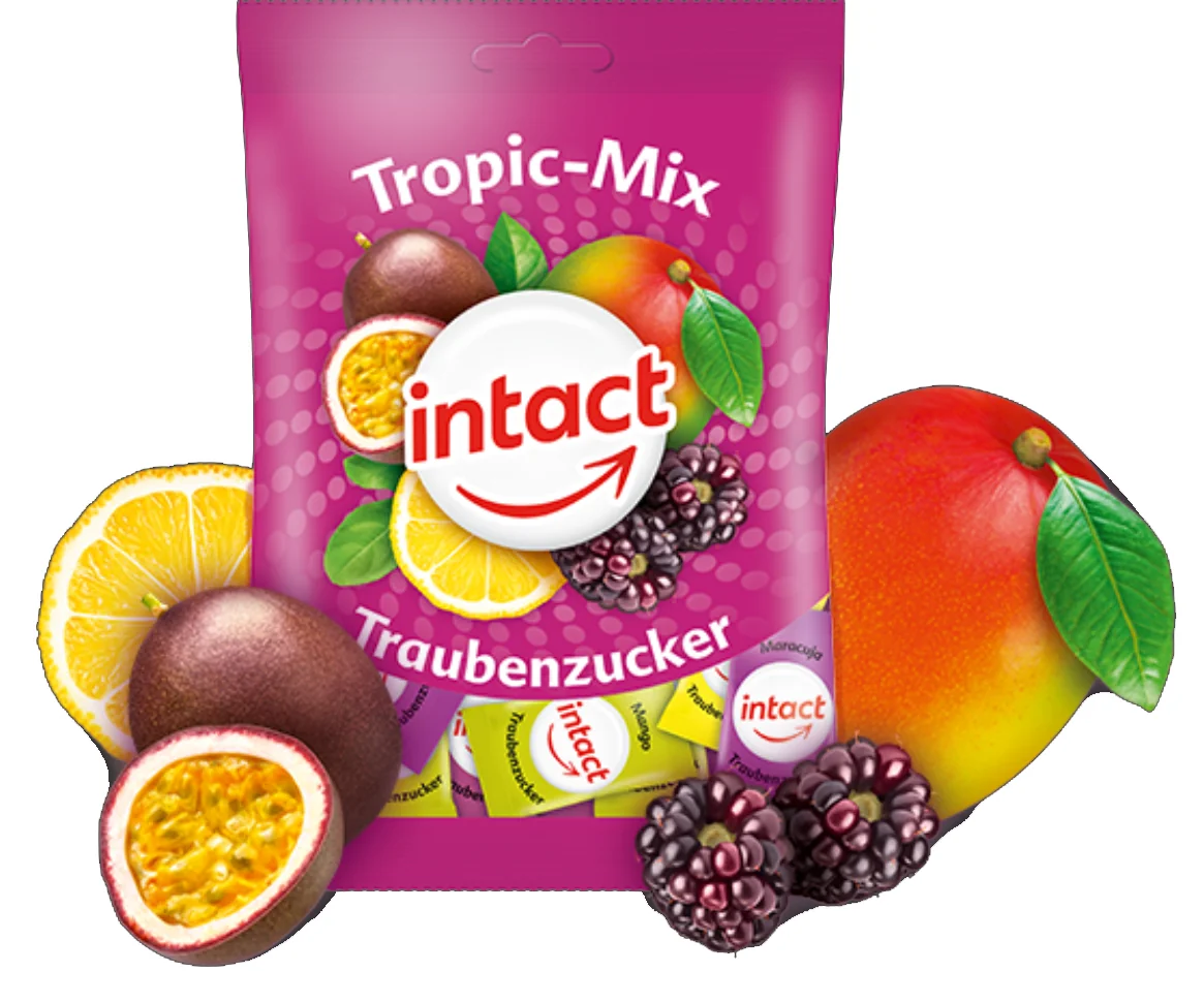 Intact Hroznový cukr Tropický mix 75 g