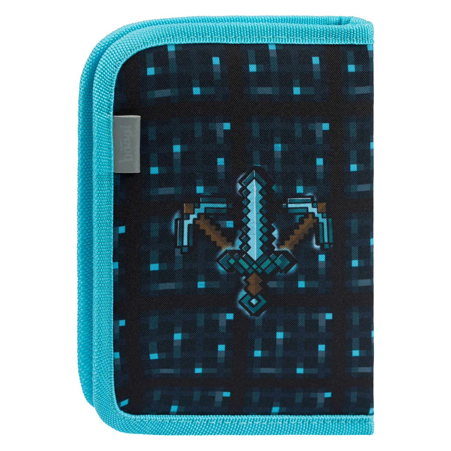 Baagl Školní penál jednopatrový Minecraft Blue Axe