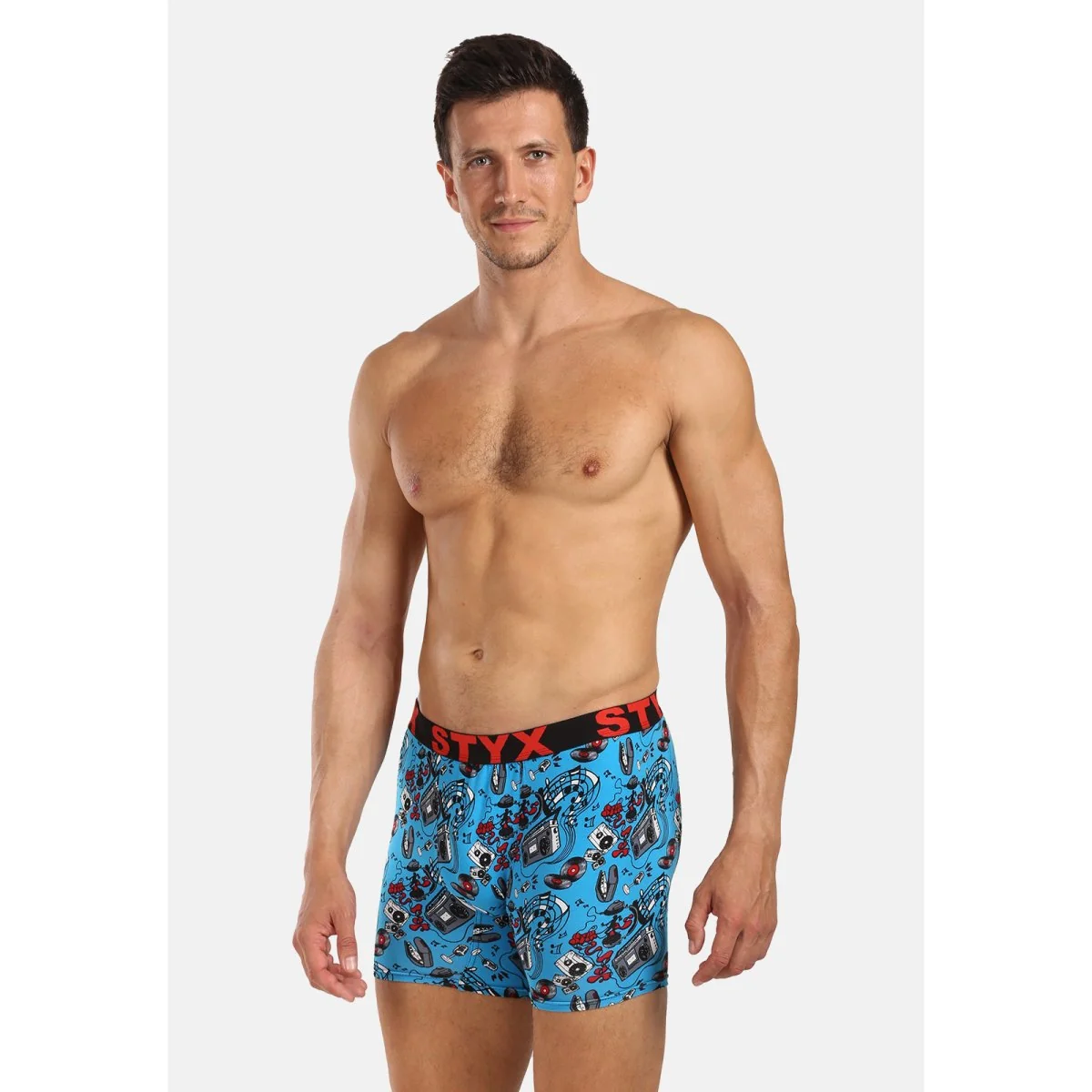 Styx Pánské boxerky long art sportovní guma hudba (UN1558) XL