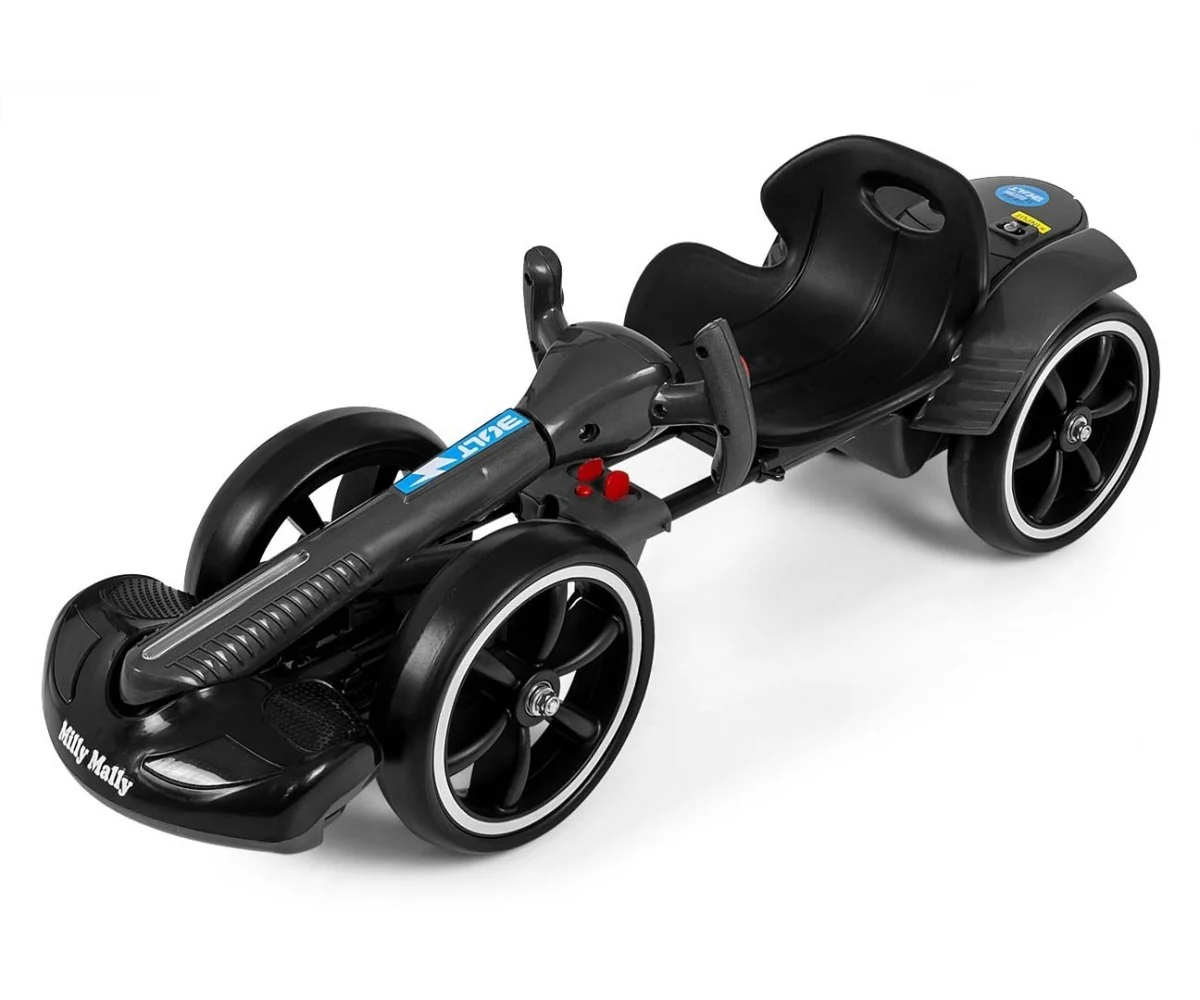 Milly Mally Elektrický gokart BOLT s dálkovým ovládáním, LED, Bluetooth, černé