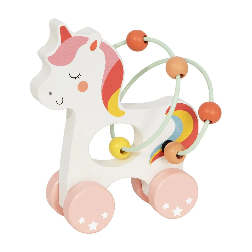 2Kids Toys Motorické hračky 3v1 Unicorn – vkládačka, pyramida, labyrint, 12m+