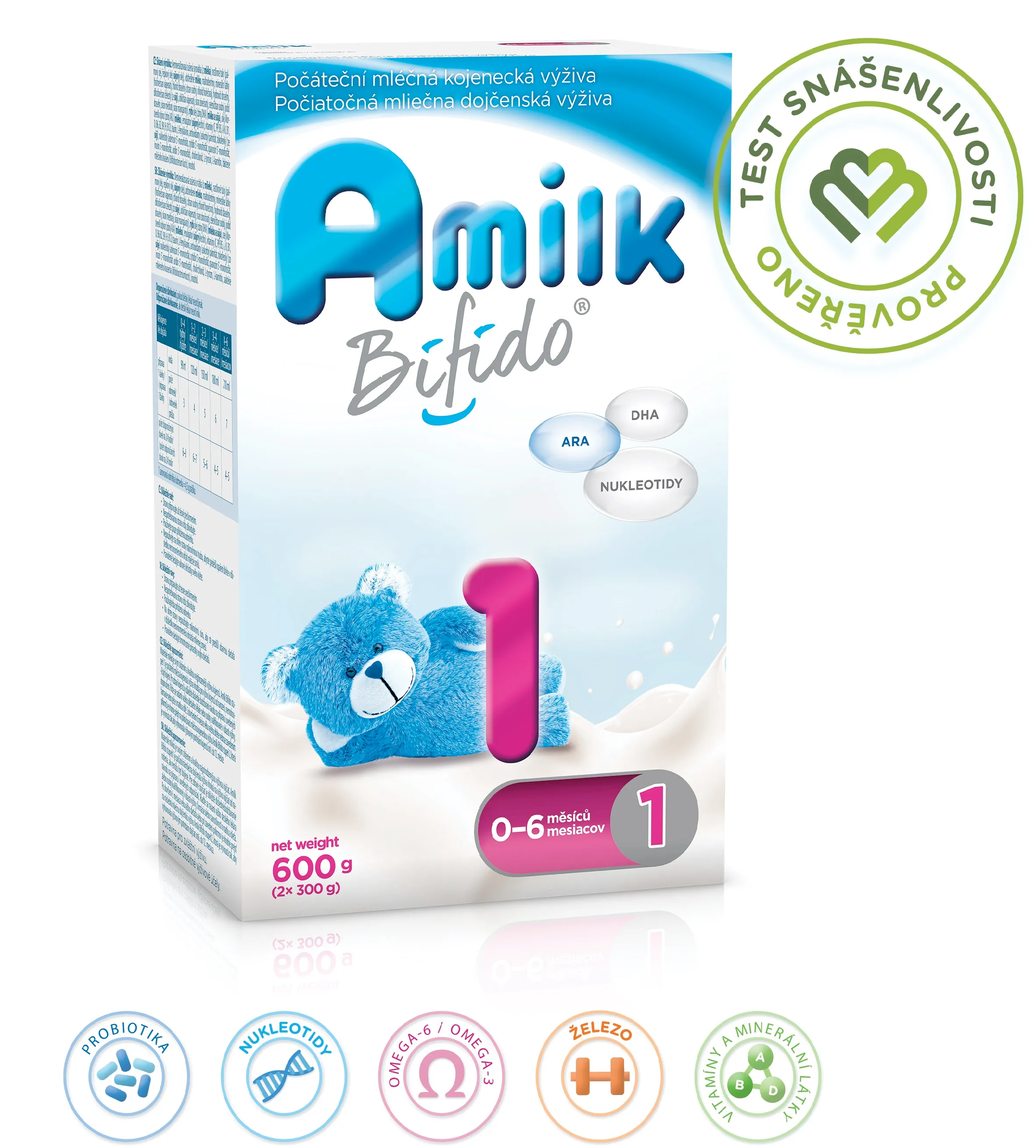 Amilk Bifido 1 kojenecká výživa 600 g 1–6 měsíců 