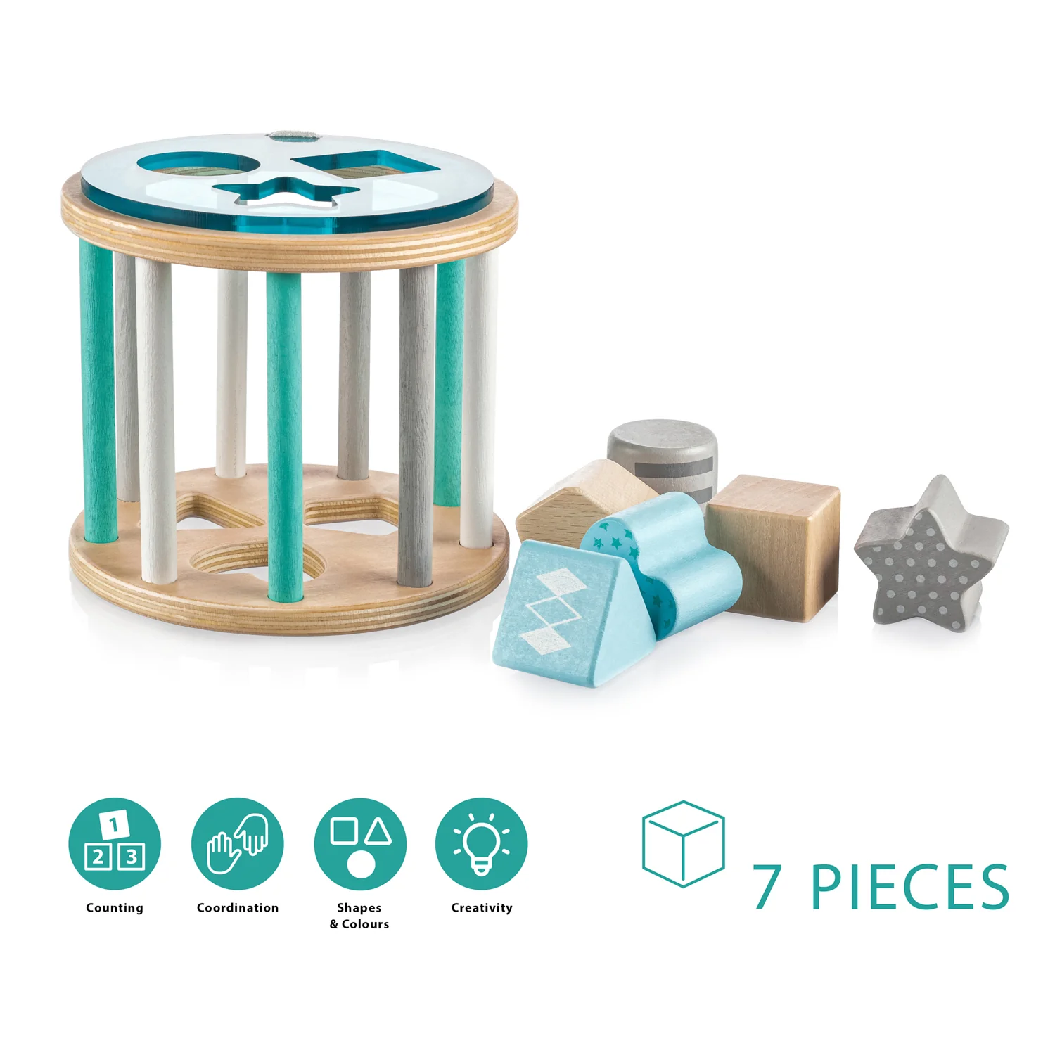 Zopa Dřevěná aktivity vkládačka, Blue 1