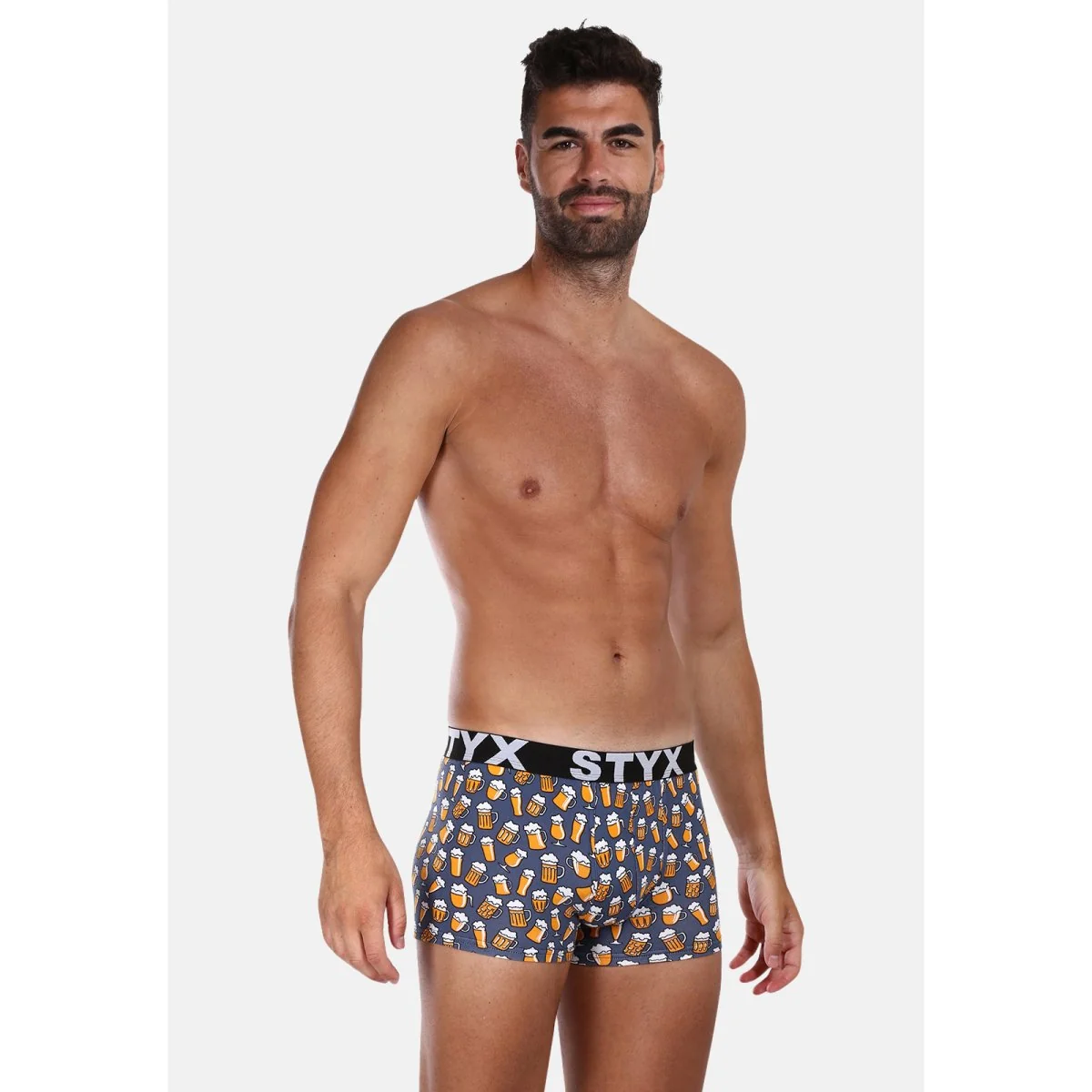 Styx Pánské boxerky art sportovní guma nadrozměr pivo (R1357) 3XL