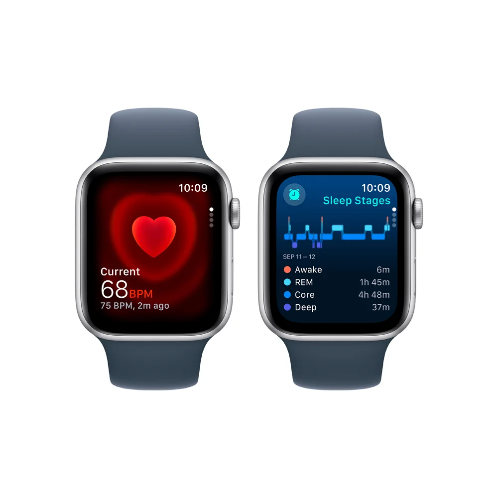 Apple Watch SE Cellular 44 mm sport band M/L smart hodinky Silver/Storm Blue
