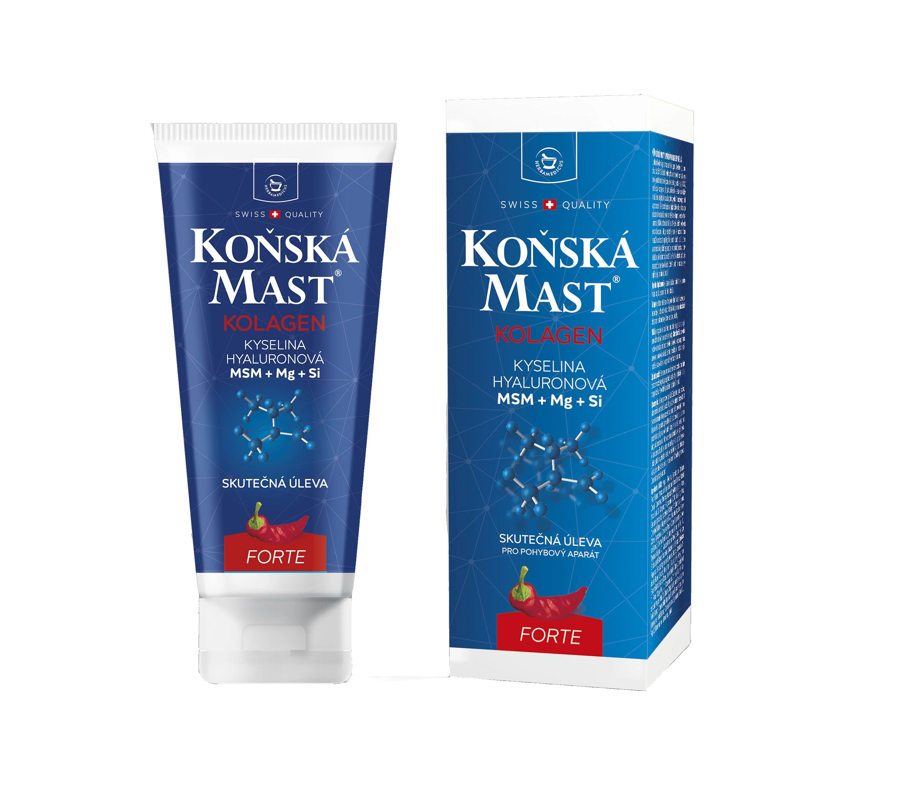 SwissMedicus Koňská mast s kolagenem hřejivá FORTE 200 ml