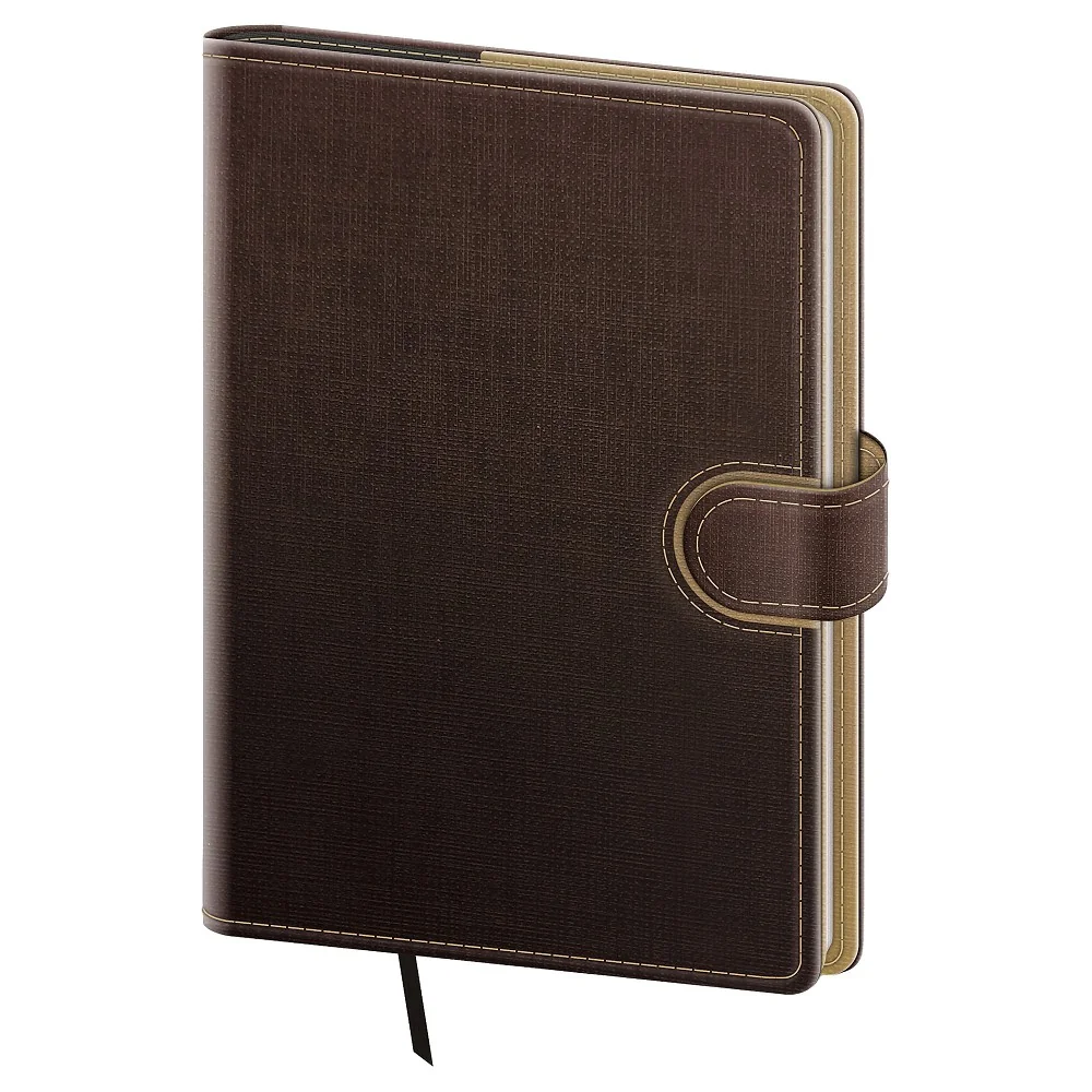 Helma Flip týdenní diář 2027, hnědo/capuccinový, A5 14,3 × 20,5 cm