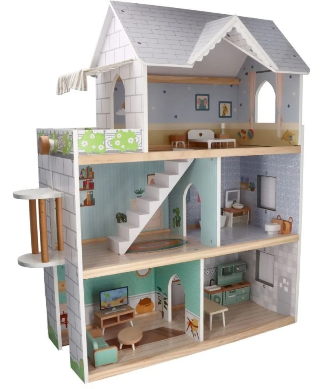 Adam Toys Velký dřevěný domeček pro panenky
