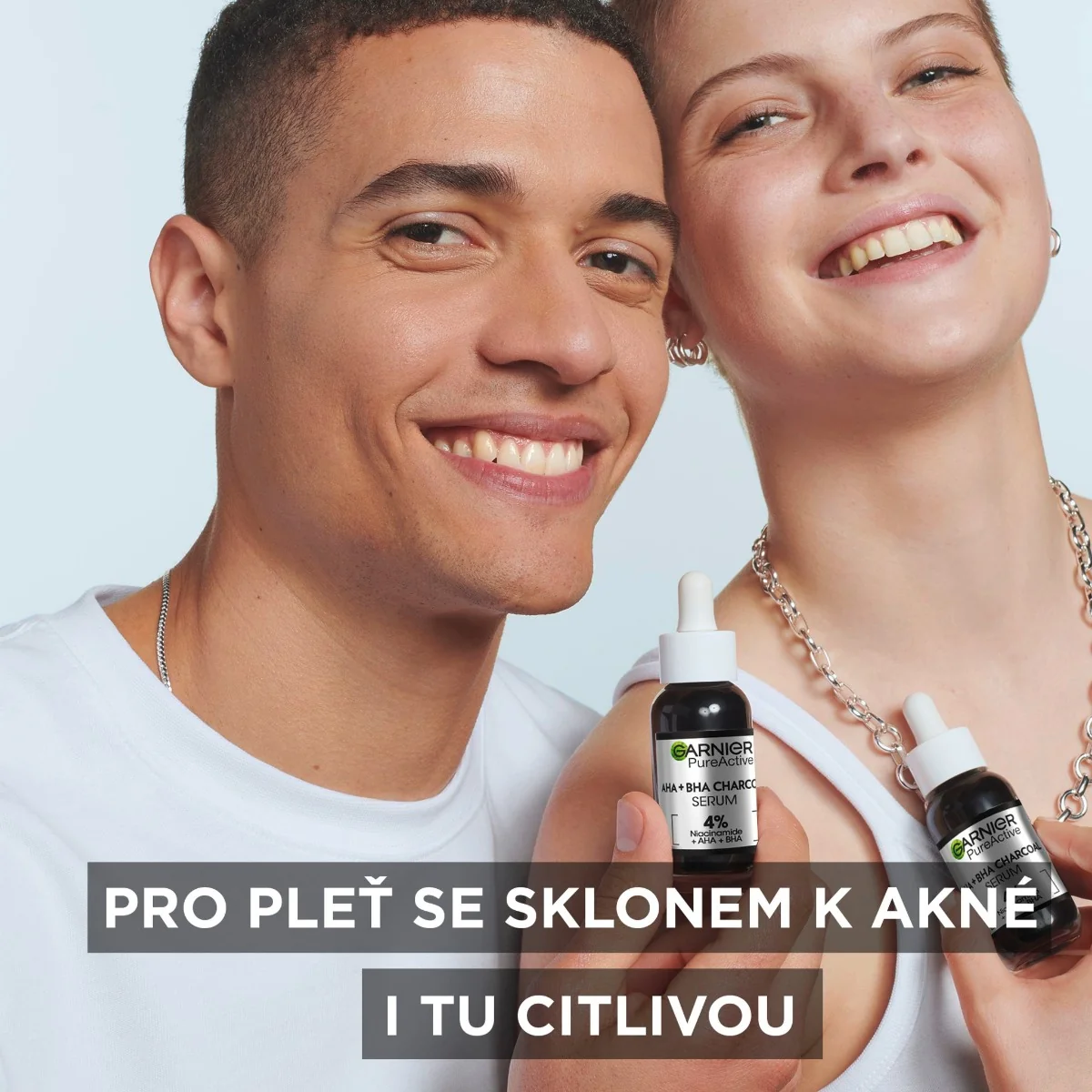 Garnier Pure Active AHA + BHA Charcoal sérum proti nedokonalostem 30 ml