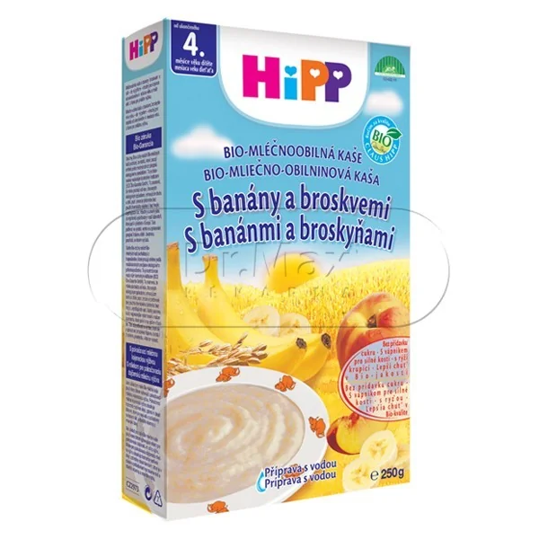 HiPP KAŠE BIO mléčnoobilná instantní banán a broskve 250g