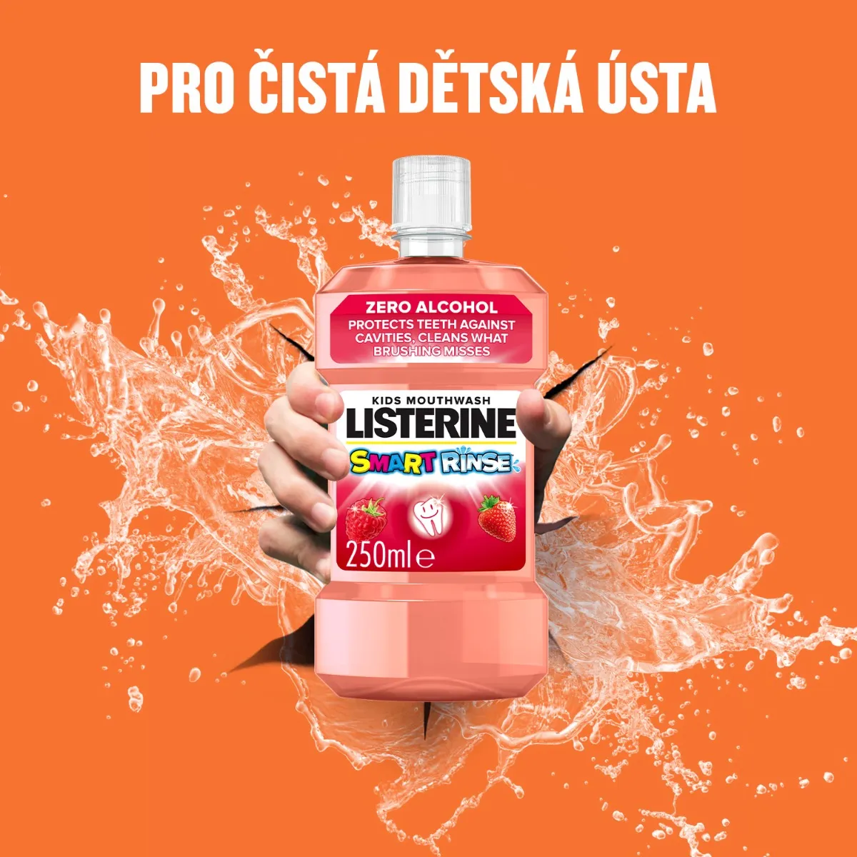 Listerine Smart Rinse Berry ústní voda 250 ml